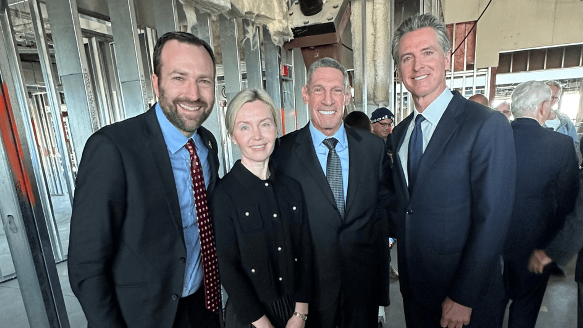 Senator Ben Allen, Alya Michelson, Dr. Gary K. Michelson, and Governor Gary Newsom